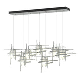 Hubbardton Forge 2022 Vintage Platinum Cast Glass (YC) Standard Tura 7-Light Frosted Glass Pendant