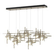 Hubbardton Forge 2022 Soft Gold Cast Glass (YC) Standard Tura 7-Light Frosted Glass Pendant