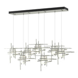 Hubbardton Forge 2022 Sterling Cast Glass (YC) Standard Tura 7-Light Frosted Glass Pendant