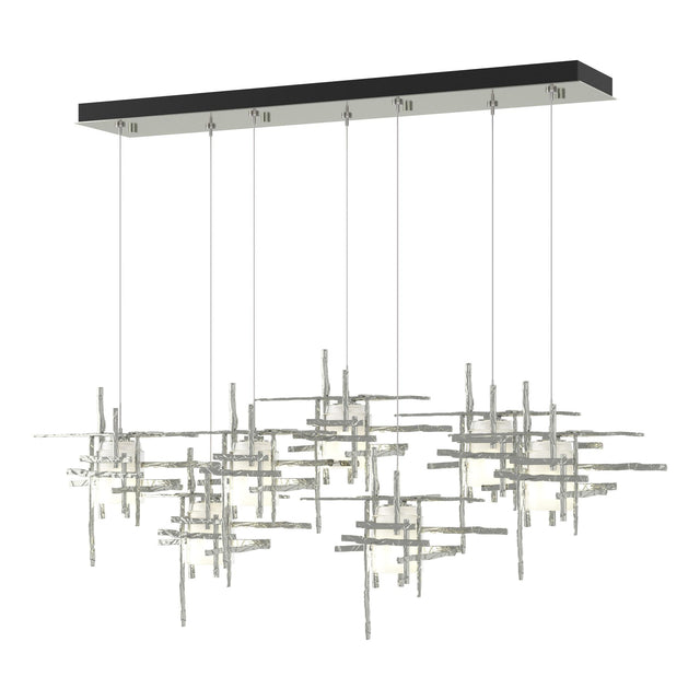Hubbardton Forge 2022 Sterling Cast Glass (YC) Standard Tura 7-Light Frosted Glass Pendant