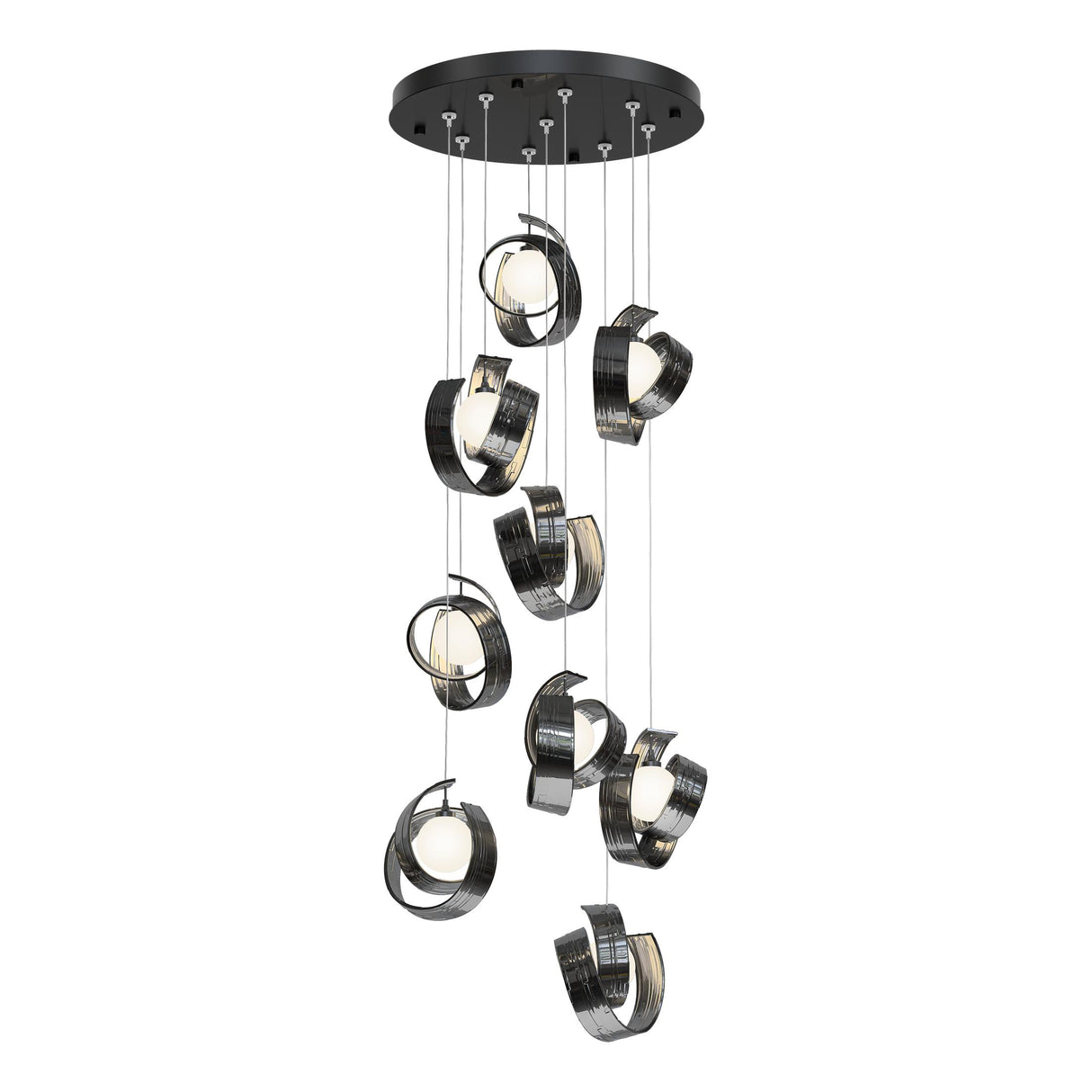 Hubbardton Forge 2023 Ink Opal Glass (GG) Standard Riza 9-Light Pendant