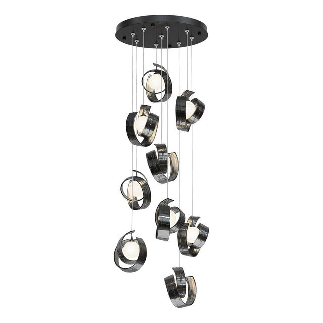 Hubbardton Forge 2023 Ink Opal Glass (GG) Standard Riza 9-Light Pendant