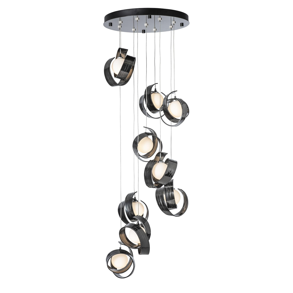 Hubbardton Forge 2023 Ink Opal Glass (GG) Standard Riza 9-Light Pendant