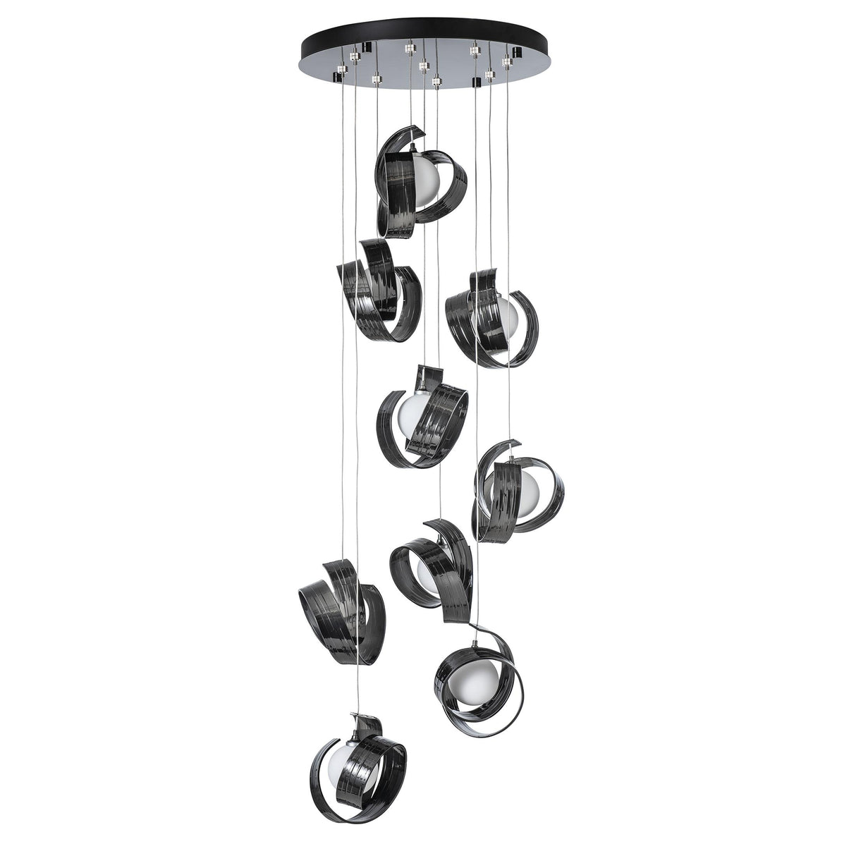 Hubbardton Forge 2023 Ink Opal Glass (GG) Standard Riza 9-Light Pendant