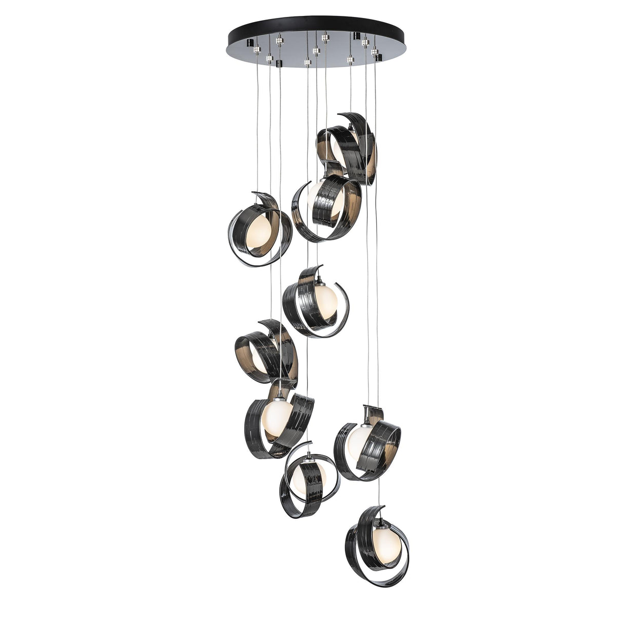 Hubbardton Forge 2023 Ink Opal Glass (GG) Standard Riza 9-Light Pendant