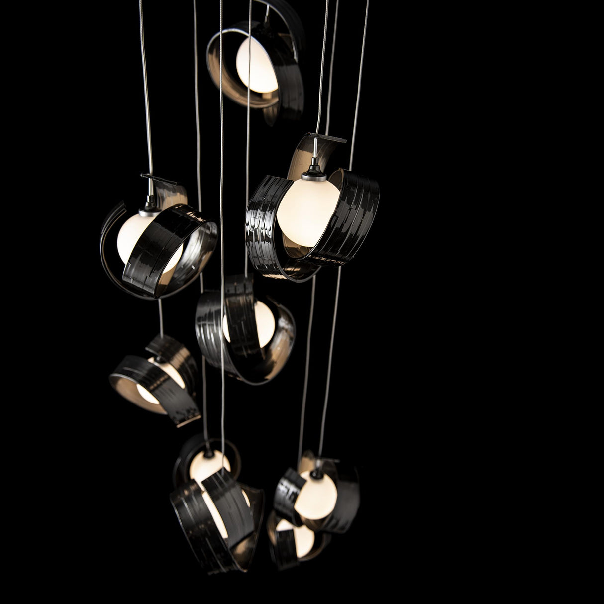 Hubbardton Forge 2023 Ink Opal Glass (GG) Standard Riza 9-Light Pendant
