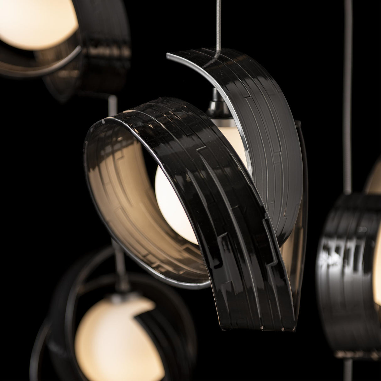 Hubbardton Forge 2023 Ink Opal Glass (GG) Standard Riza 9-Light Pendant