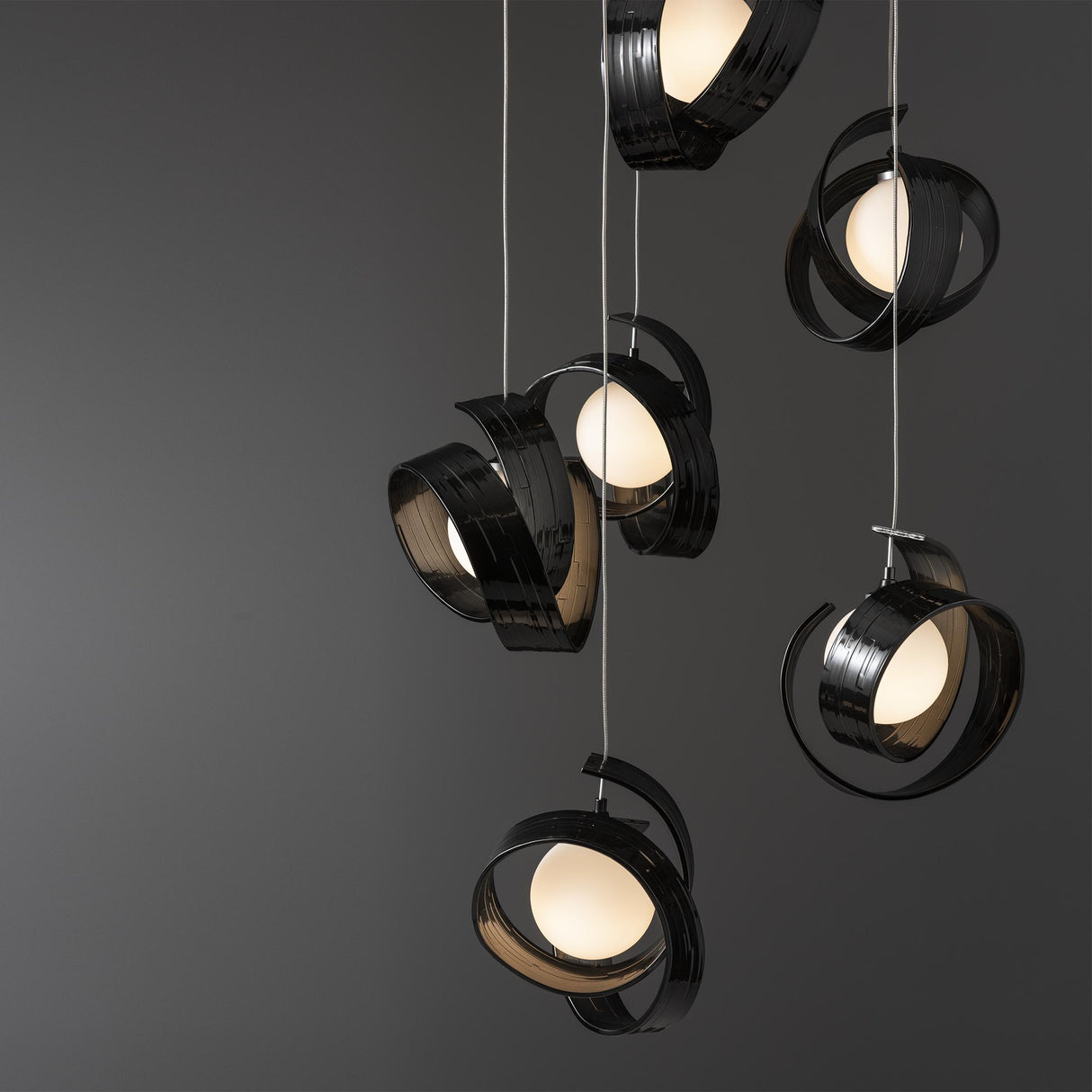 Hubbardton Forge 2023 Ink Opal Glass (GG) Standard Riza 9-Light Pendant