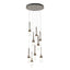 Hubbardton Forge 2022 Bronze Clear Bubble Glass (YG) Standard Link 9-Light Blown Glass Pendant