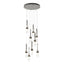 Hubbardton Forge 2022 Dark Smoke Clear Glass with White Threading (YJ) Standard Link 9-Light Blown Glass Pendant