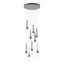 Hubbardton Forge 2022 Dark Smoke Clear Bubble Glass (YG) Standard Link 9-Light Blown Glass Pendant