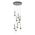 Hubbardton Forge 2022 Oil Rubbed Bronze Clear Glass with White Threading (YJ) Standard Link 9-Light Blown Glass Pendant