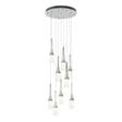 Hubbardton Forge 2022 Vintage Platinum Clear Bubble Glass (YG) Standard Link 9-Light Blown Glass Pendant