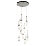 Hubbardton Forge 2022 Sterling Clear Glass with White Threading (YJ) Standard Link 9-Light Blown Glass Pendant