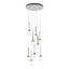 Hubbardton Forge 2022 Sterling Clear Bubble Glass (YG) Standard Link 9-Light Blown Glass Pendant