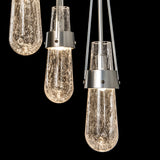 Hubbardton Forge 2022 Sterling Clear Bubble Glass (YG) Standard Link 9-Light Blown Glass Pendant