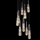 Hubbardton Forge 2022 Sterling Clear Bubble Glass (YG) Standard Link 9-Light Blown Glass Pendant
