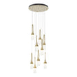 Hubbardton Forge 2022 Modern Brass Clear Bubble Glass (YG) Standard Link 9-Light Blown Glass Pendant