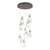Hubbardton Forge 2022 Bronze Crystal Standard Luma 9-Light Large Crystal Pendant