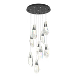 Hubbardton Forge 2022 Black Crystal Standard Luma 9-Light Large Crystal Pendant