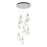 Hubbardton Forge 2022 Vintage Platinum Crystal Standard Luma 9-Light Large Crystal Pendant