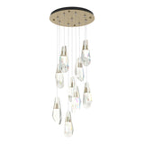 Hubbardton Forge 2022 Soft Gold Crystal Standard Luma 9-Light Large Crystal Pendant