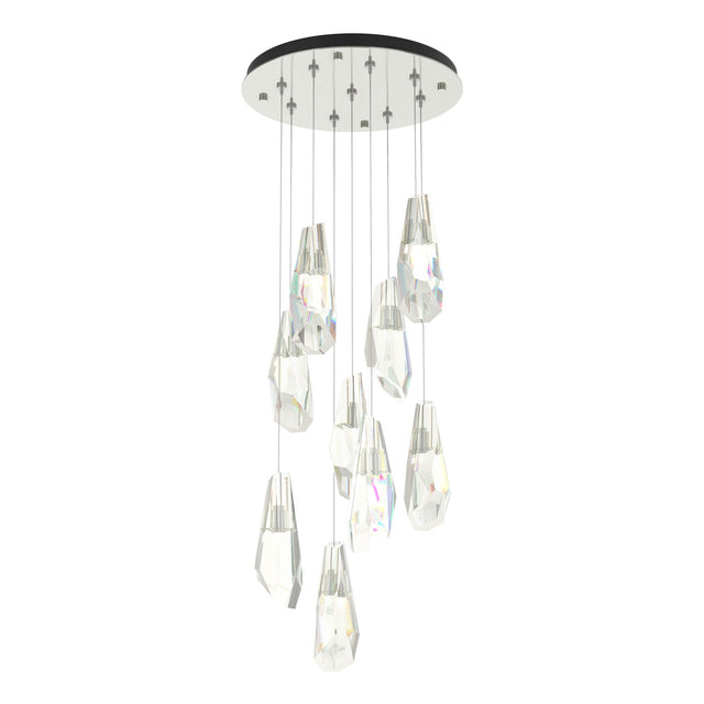 Hubbardton Forge 2022 Sterling Crystal Standard Luma 9-Light Large Crystal Pendant