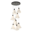 Hubbardton Forge 2022 Black Spun Frost (SH) Standard Mobius 9-Light Pendant