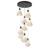 Hubbardton Forge 2022 Black Spun Frost (SH) Standard Mobius 9-Light Pendant