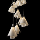 Hubbardton Forge 2022 Black Spun Frost (SH) Standard Mobius 9-Light Pendant