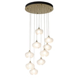 Hubbardton Forge 2022 Modern Brass Frosted Glass (FD) Standard Ume 9-Light Pendant