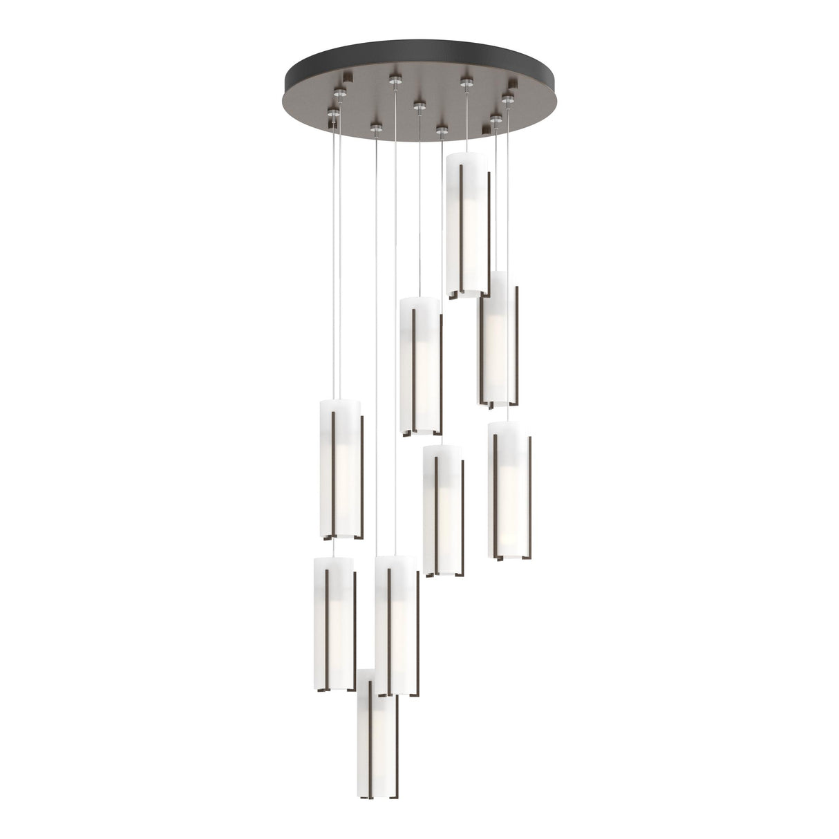 Hubbardton Forge 2022 Bronze Opal Glass (GG) Standard Exos Glass 9-Light Pendant