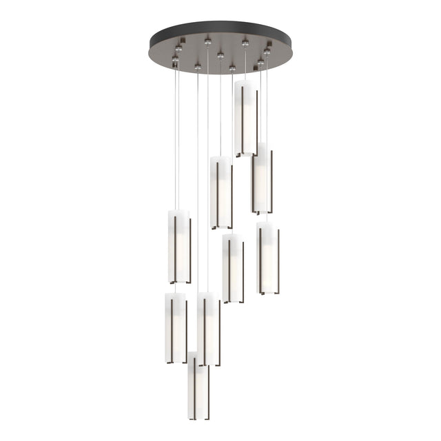 Hubbardton Forge 2022 Bronze Opal Glass (GG) Standard Exos Glass 9-Light Pendant