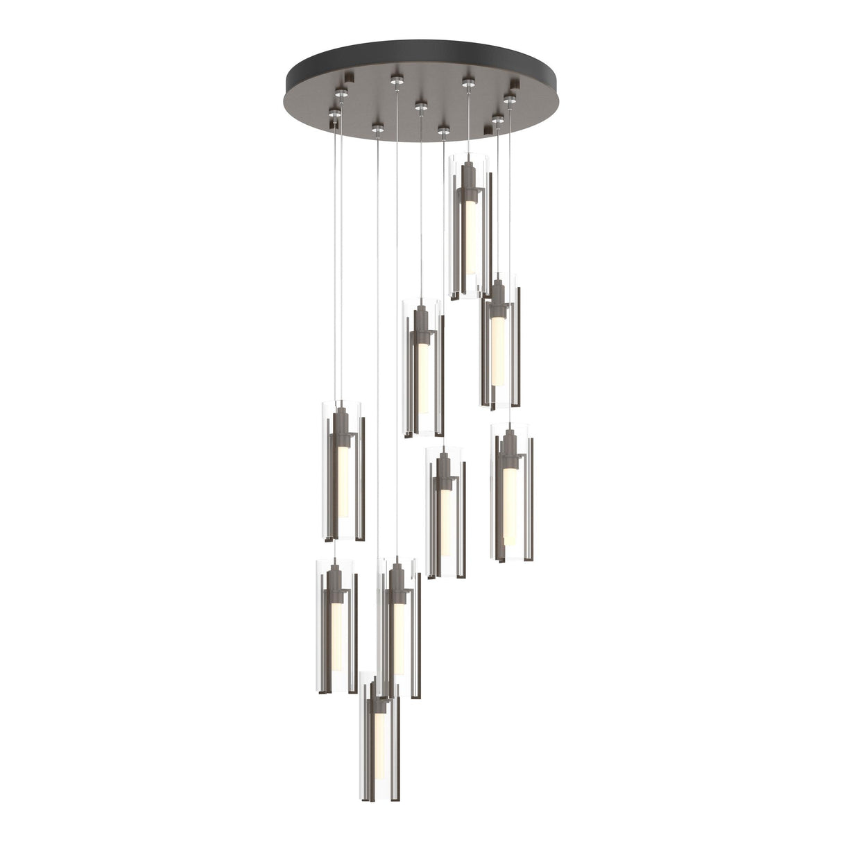 Hubbardton Forge 2022 Bronze Clear Glass (ZM) Standard Exos Glass 9-Light Pendant