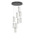 Hubbardton Forge 2022 Black Opal Glass (GG) Standard Exos Glass 9-Light Pendant