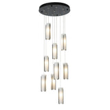 Hubbardton Forge 2022 Black Opal Glass (GG) Standard Exos Glass 9-Light Pendant