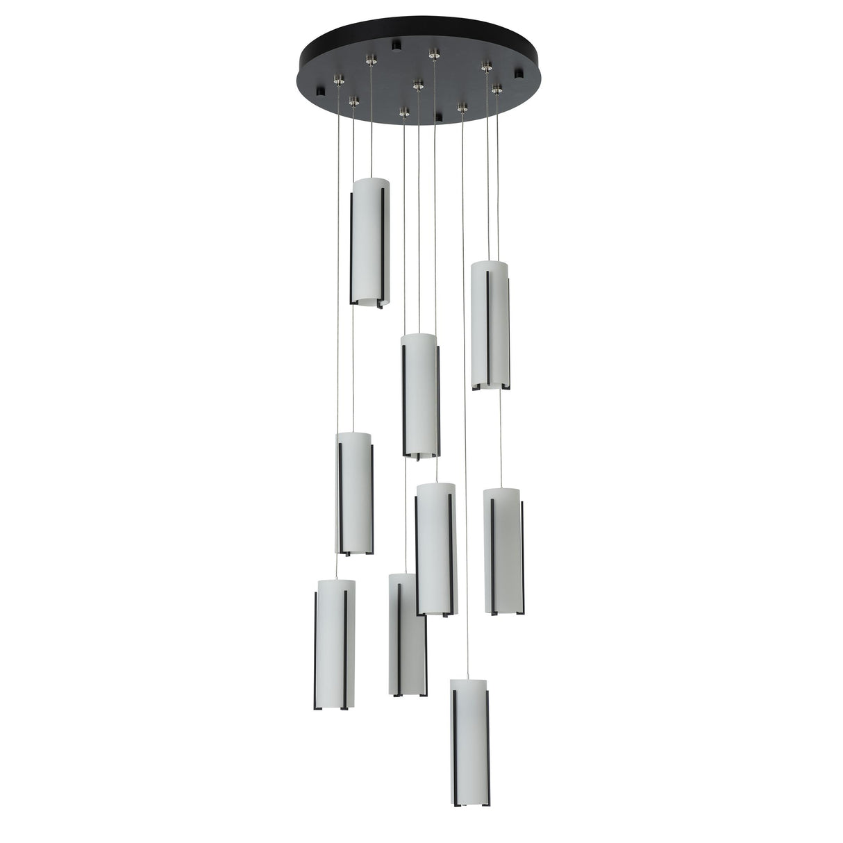 Hubbardton Forge 2022 Black Opal Glass (GG) Standard Exos Glass 9-Light Pendant