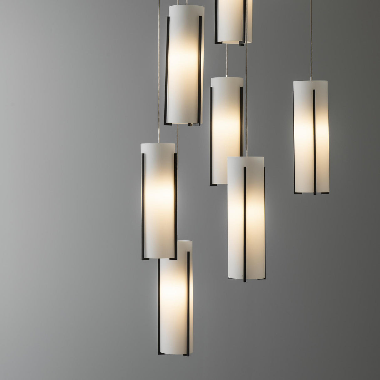 Hubbardton Forge 2022 Black Opal Glass (GG) Standard Exos Glass 9-Light Pendant