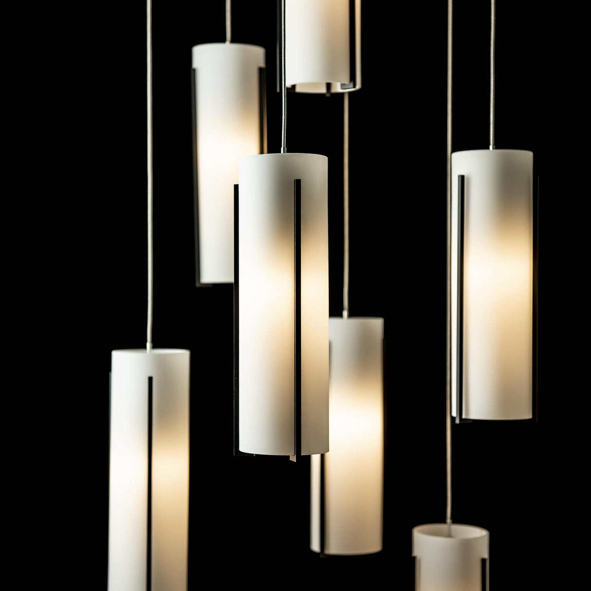 Hubbardton Forge 2022 Black Opal Glass (GG) Standard Exos Glass 9-Light Pendant