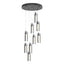 Hubbardton Forge 2022 Black Clear Glass (ZM) Standard Exos Glass 9-Light Pendant