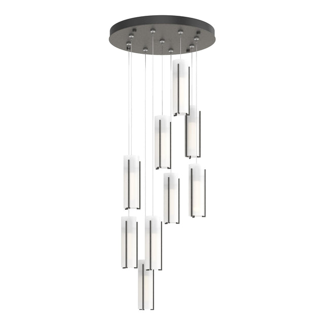 Hubbardton Forge 2022 Natural Iron Opal Glass (GG) Standard Exos Glass 9-Light Pendant