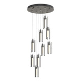 Hubbardton Forge 2022 Natural Iron Clear Glass (ZM) Standard Exos Glass 9-Light Pendant