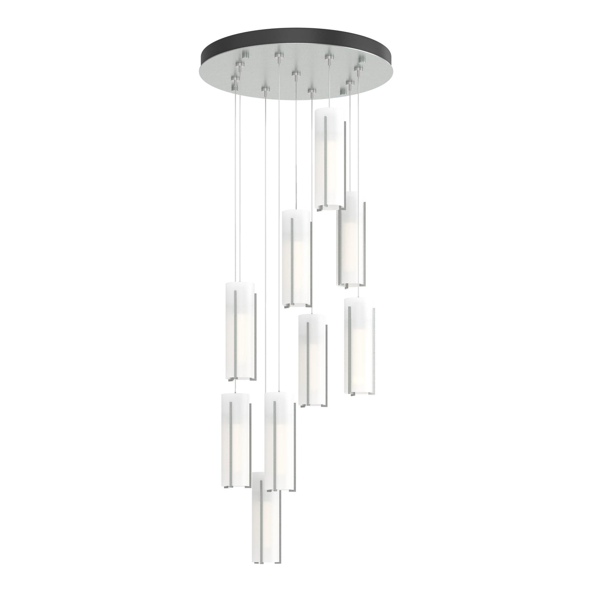 Hubbardton Forge 2022 Vintage Platinum Opal Glass (GG) Standard Exos Glass 9-Light Pendant