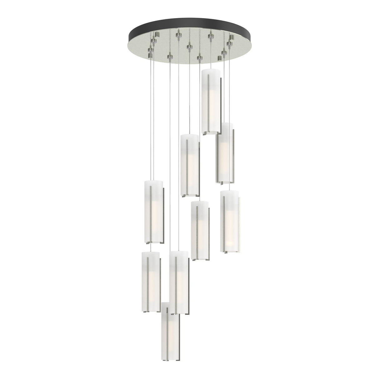Hubbardton Forge 2022 Sterling Opal Glass (GG) Standard Exos Glass 9-Light Pendant