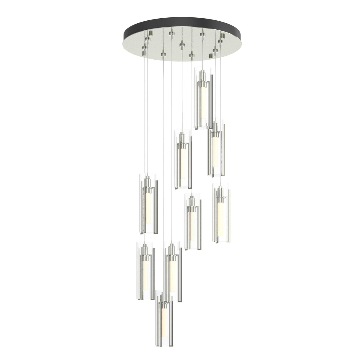 Hubbardton Forge 2022 Sterling Clear Glass (ZM) Standard Exos Glass 9-Light Pendant