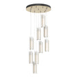 Hubbardton Forge 2022 Modern Brass Opal Glass (GG) Standard Exos Glass 9-Light Pendant