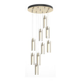 Hubbardton Forge 2022 Modern Brass Clear Glass (ZM) Standard Exos Glass 9-Light Pendant