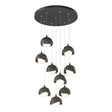 Hubbardton Forge 2022 Natural Iron Natural Iron Opal Glass (GG) Standard Brooklyn 9-Light Double Shade Pendant