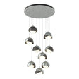 Hubbardton Forge 2022 Vintage Platinum Natural Iron Opal Glass (GG) Standard Brooklyn 9-Light Double Shade Pendant