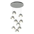 Hubbardton Forge 2022 Vintage Platinum Sterling Opal Glass (GG) Standard Brooklyn 9-Light Double Shade Pendant